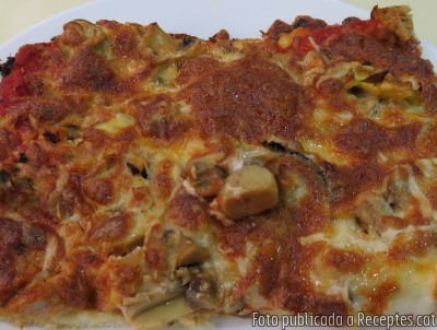 Pizza casolana amb verdures